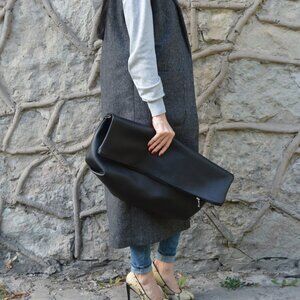 Oversize 3 in 1 Leather Clutch Shoulder Bag Tote